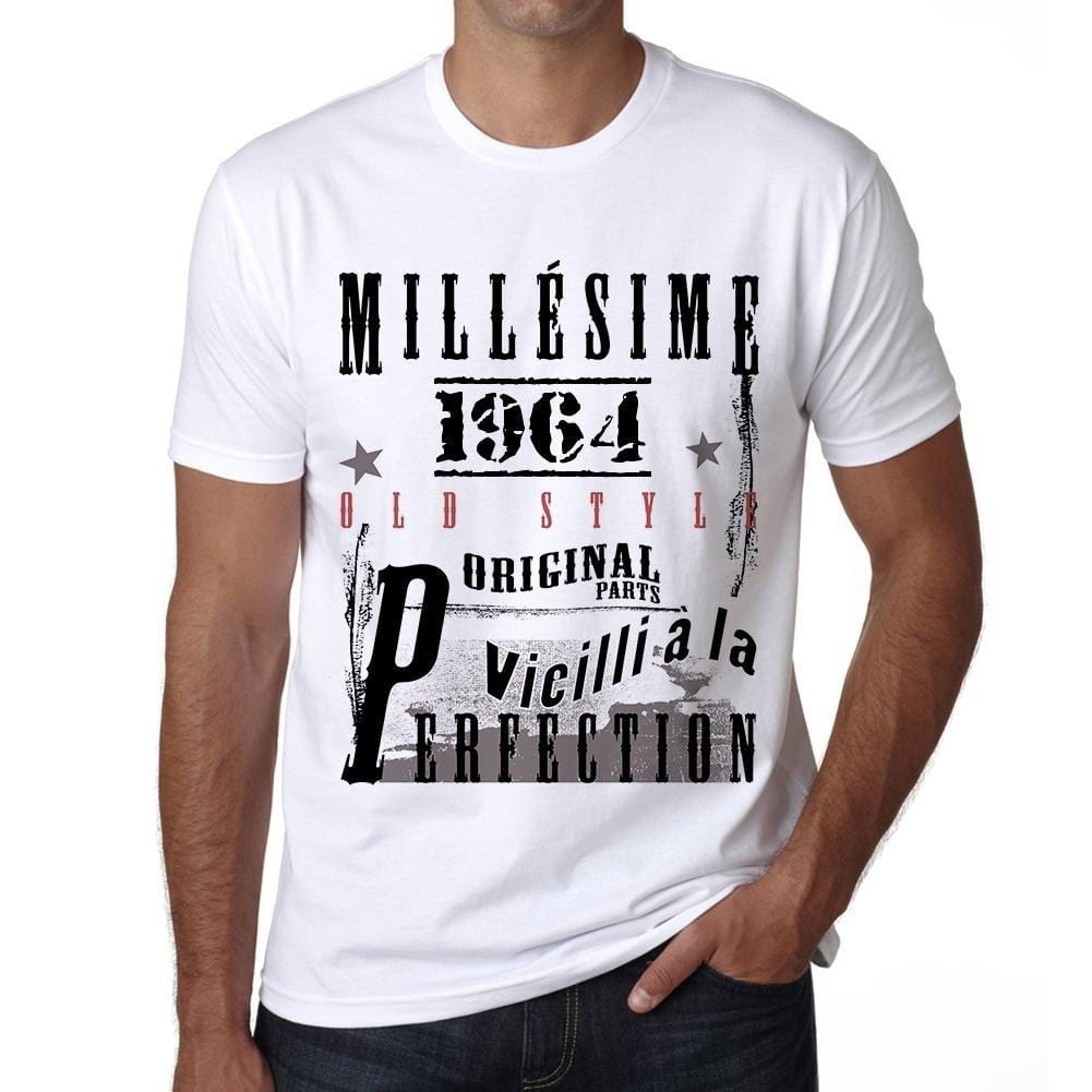1964,Cadeaux,Anniversaire,Manches Courtes,Blanc,Homme T-Shirt