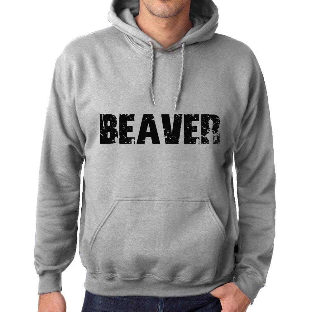 Ultrabasic Homme Femme Unisex Sweat à Capuche Hoodie Popular Words Beaver Gris Chiné