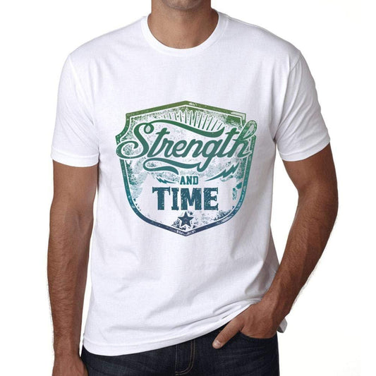 Homme T-Shirt Graphique Imprimé Vintage Tee Strength and Time Blanc