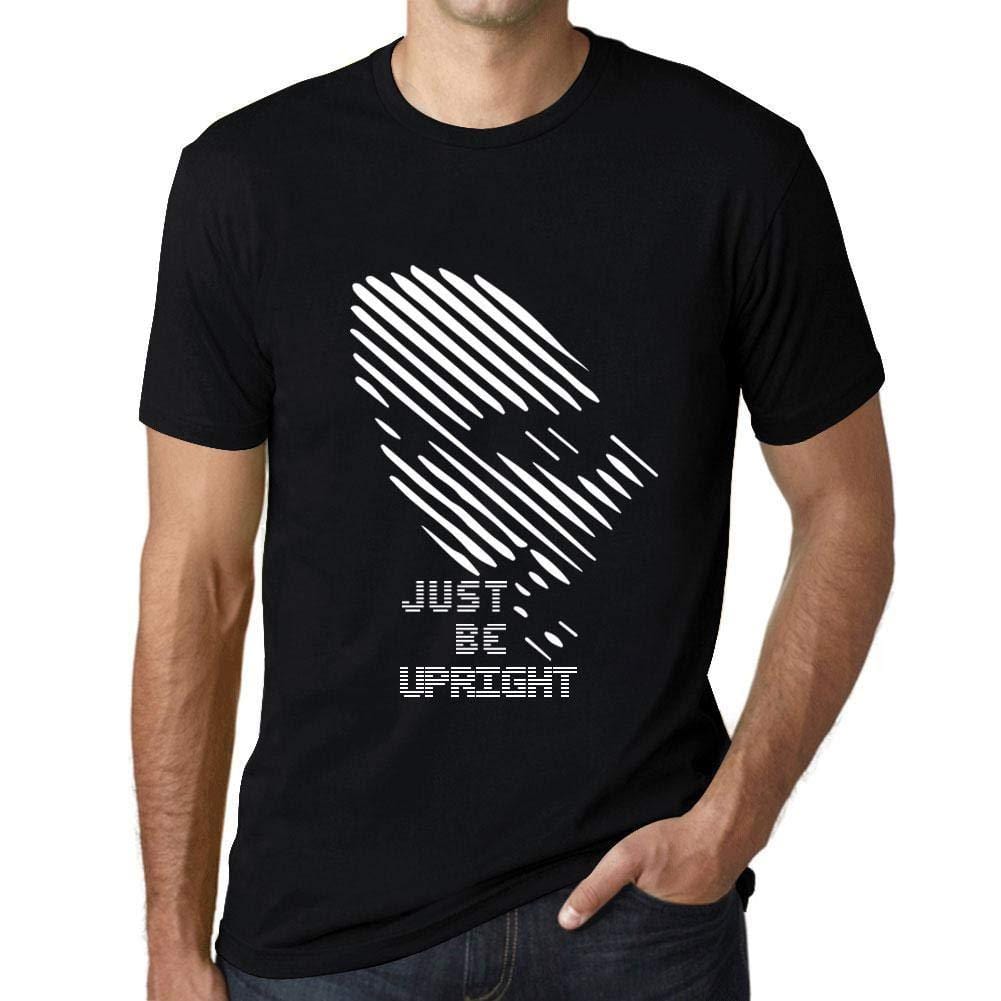 Ultrabasic - Herren T-Shirt Graphique Just be Upright Noir Profond