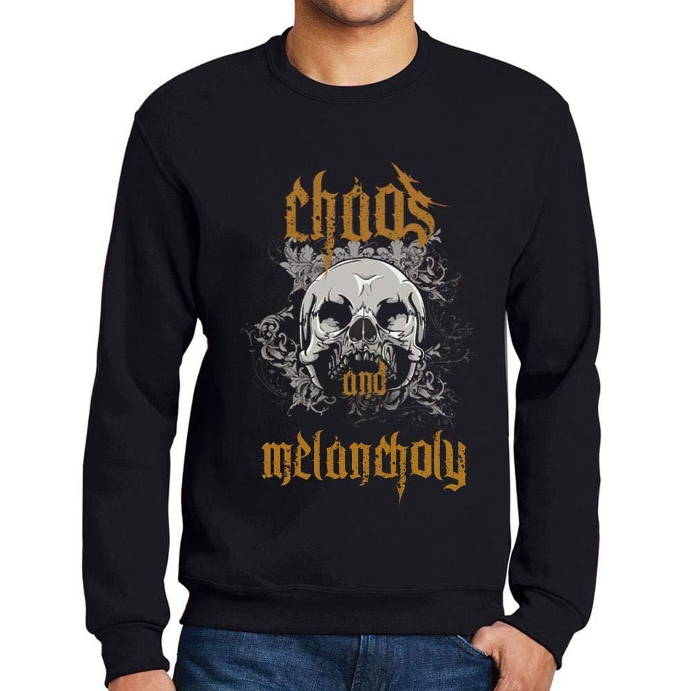 Ultrabasic - Homme Imprimé Graphique Sweat-Shirt Chaos and Melancholy Noir Profond