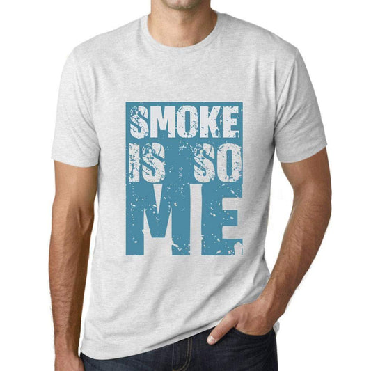 Herren T-Shirt Graphique Smoke is So Me Blanc Chiné