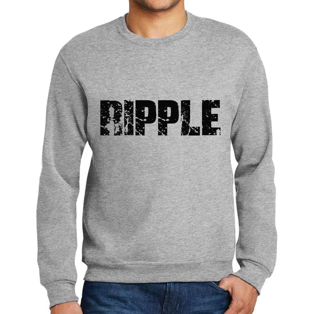 Ultrabasic Homme Imprimé Graphique Sweat-Shirt Popular Words Ripple Gris Chiné