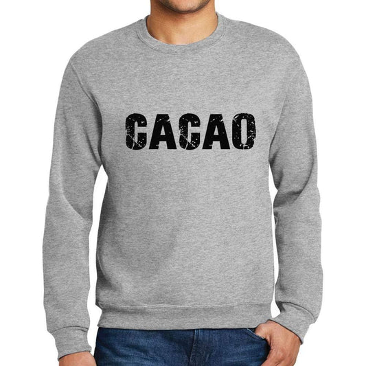 Ultrabasic Homme Imprimé Graphique Sweat-Shirt Popular Words Cacao Gris Chiné