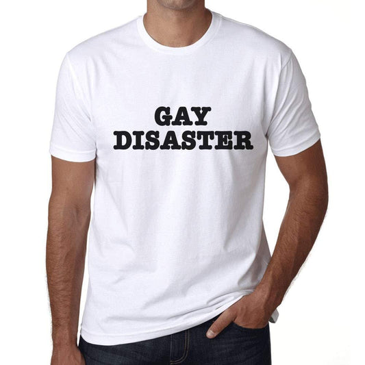 Ultrabasic Homme T-Shirt Graphique LGBT Gay Disaster Blanc