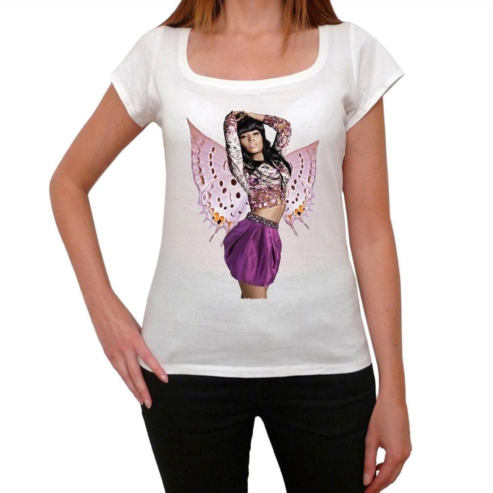 Nicky Minaj Butterfly, Tee Shirt Femme, imprimé célébrité,Blanc, t Shirt Femme,Cadeau