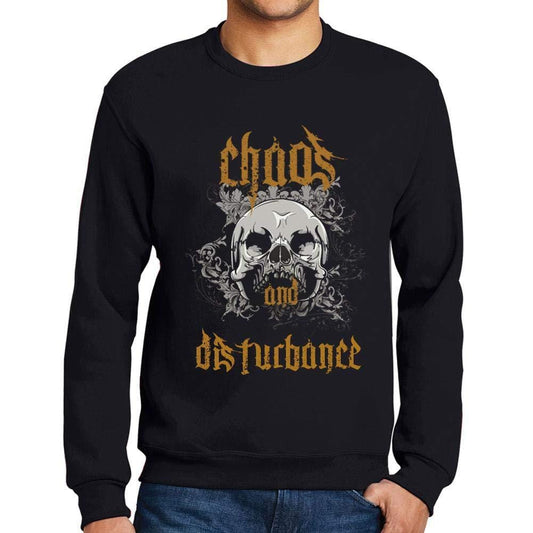 Ultrabasic - Homme Imprimé Graphique Sweat-Shirt Chaos and Disturbance Noir Profond