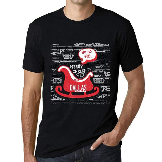 Ultrabasic Homme T-Shirt Graphique Merry Christmas von Dallas Noir Profond