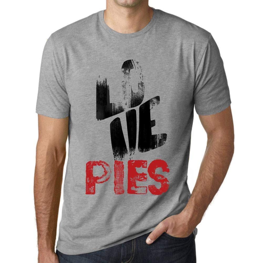 Ultrabasic - Homme T-Shirt Graphique Love PIES Gris Chiné