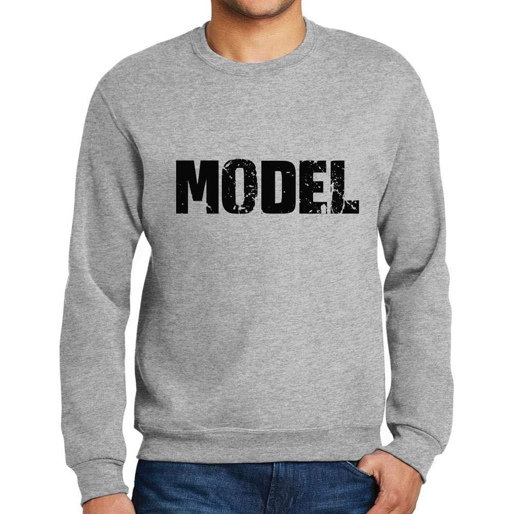 Ultrabasic Homme Imprimé Graphique Sweat-Shirt Popular Words Model Gris Chiné