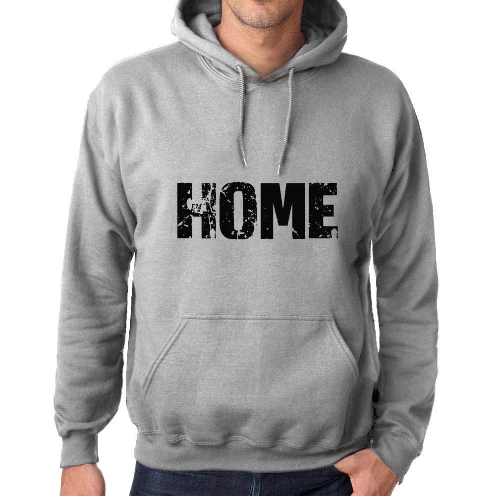 Ultrabasic Homme Femme Unisex Sweat à Capuche Hoodie Popular Words Home Gris Chiné