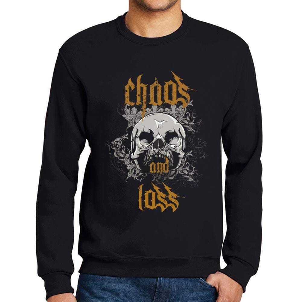 Ultrabasic - Homme Imprimé Graphique Sweat-Shirt Chaos and Loss Noir Profond