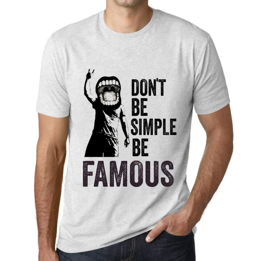 Ultrabasic Homme T-Shirt Graphique Don't Be Simple Be Famous Blanc Chiné