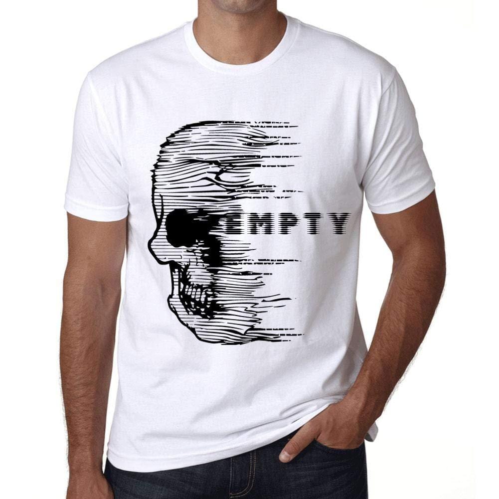 Homme T-Shirt Graphique Imprimé Vintage Tee Anxiety Skull Empty Blanc