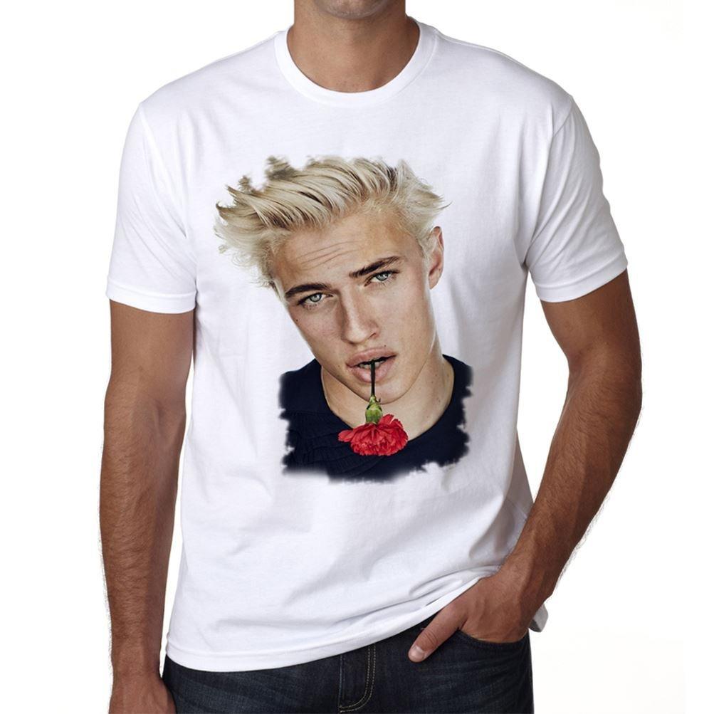 Lucky Blue Smith Flower Herren T-Shirt Weiß