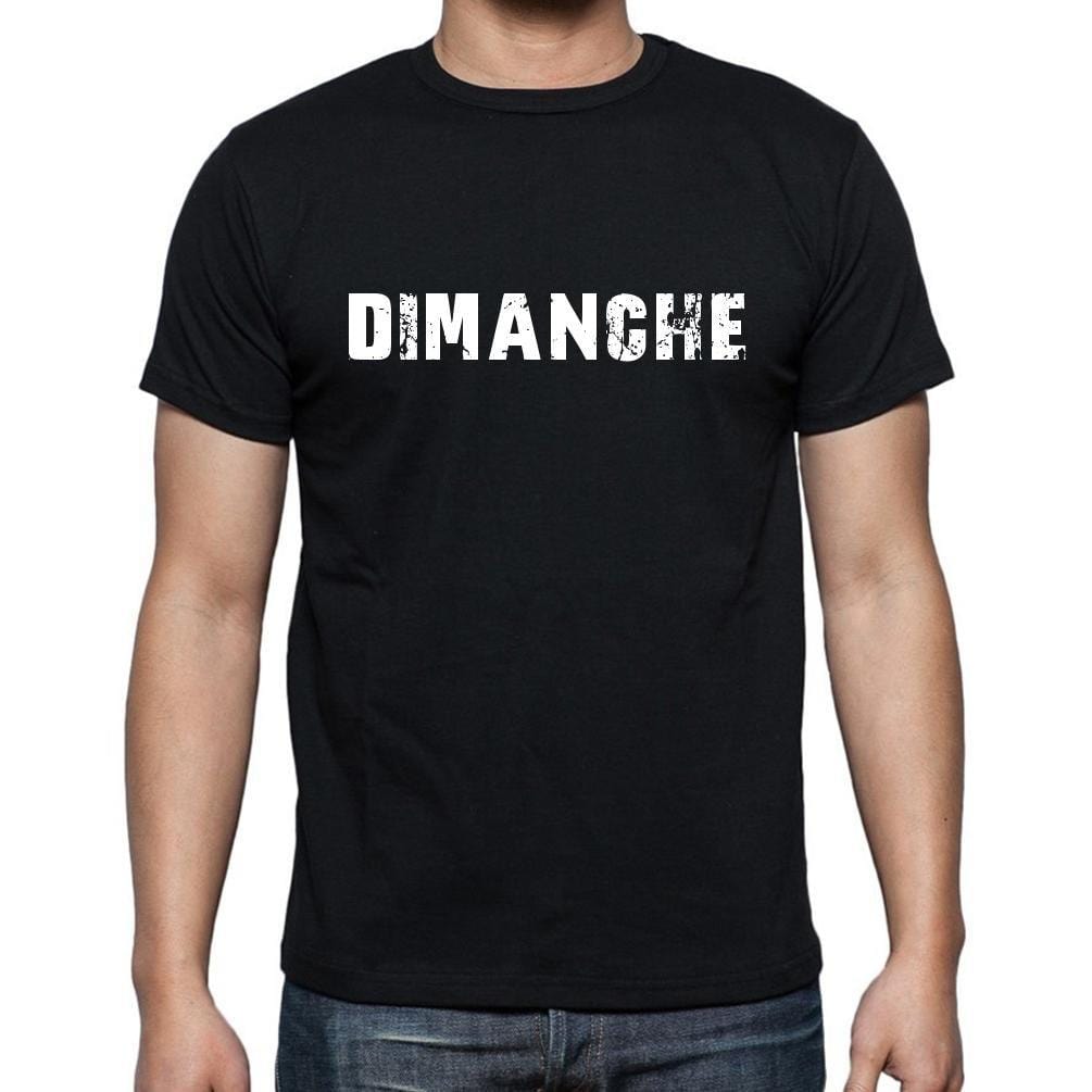 Dimanche, T-Shirt für Männer, aus Baumwolle, rund, schwarz