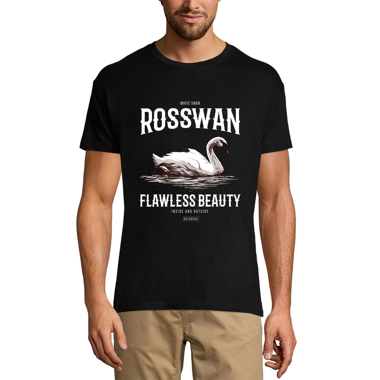 ULTRABASIC Herren-Grafik-T-Shirt White Swan Beauty – Rosswan-Shirt