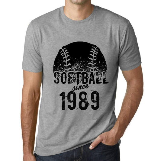 Men’s <span>Graphic</span> T-Shirt Softball Since 1989 Grey Marl - ULTRABASIC