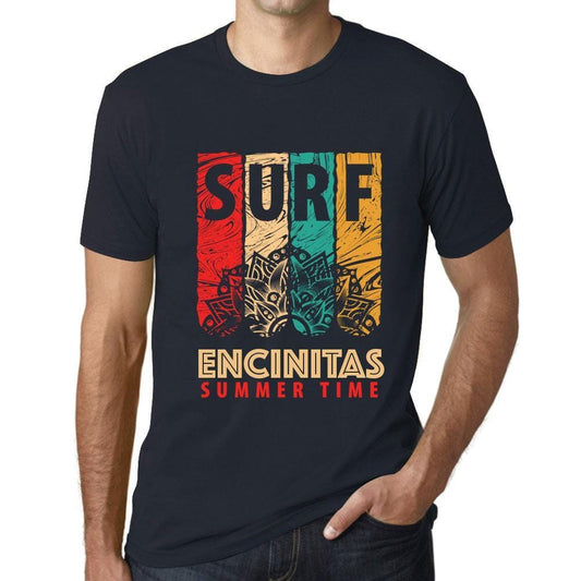 Men&rsquo;s Graphic T-Shirt Surf Summer Time ENCINITAS Navy - Ultrabasic