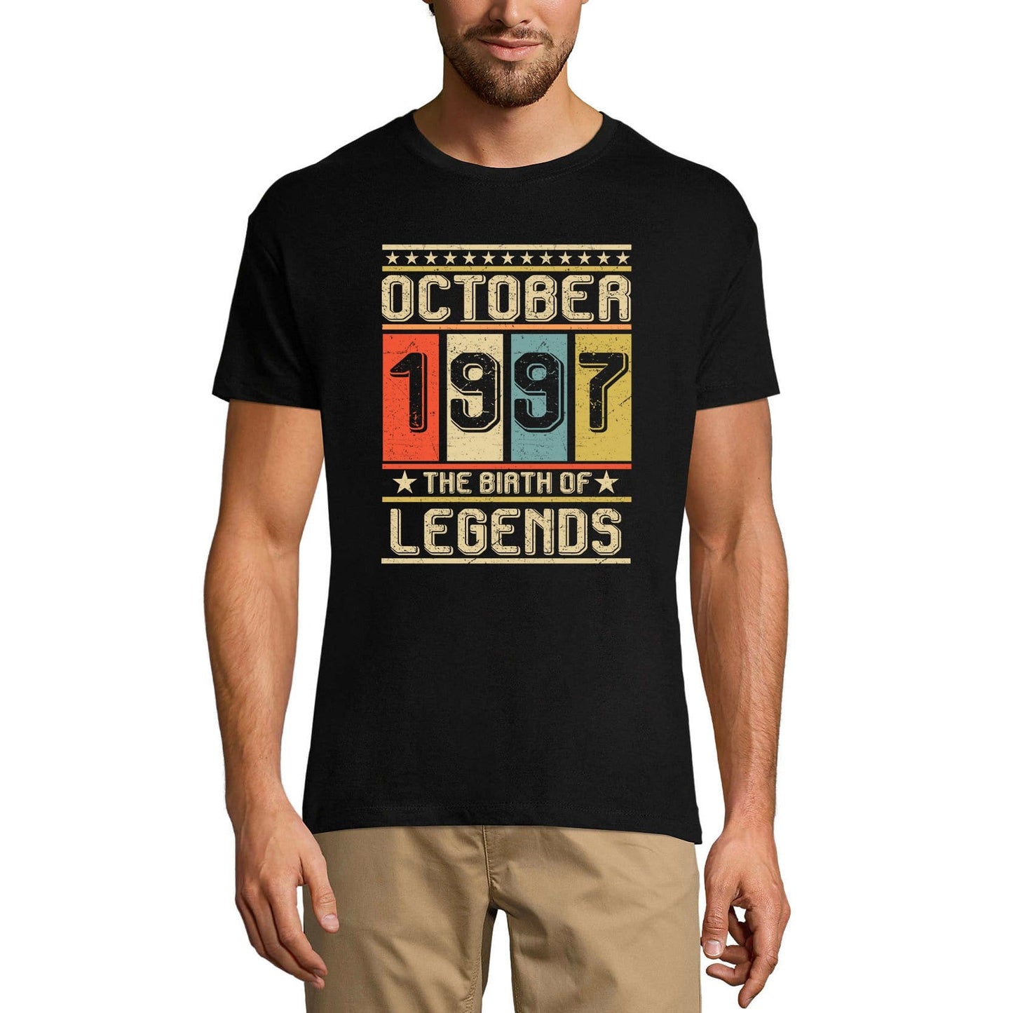 ULTRABASIC Men's Vintage T-Shirt October 1997 the Birth of Legends - 24 Years Old - Gift for 24th Birthday Tee Shirt