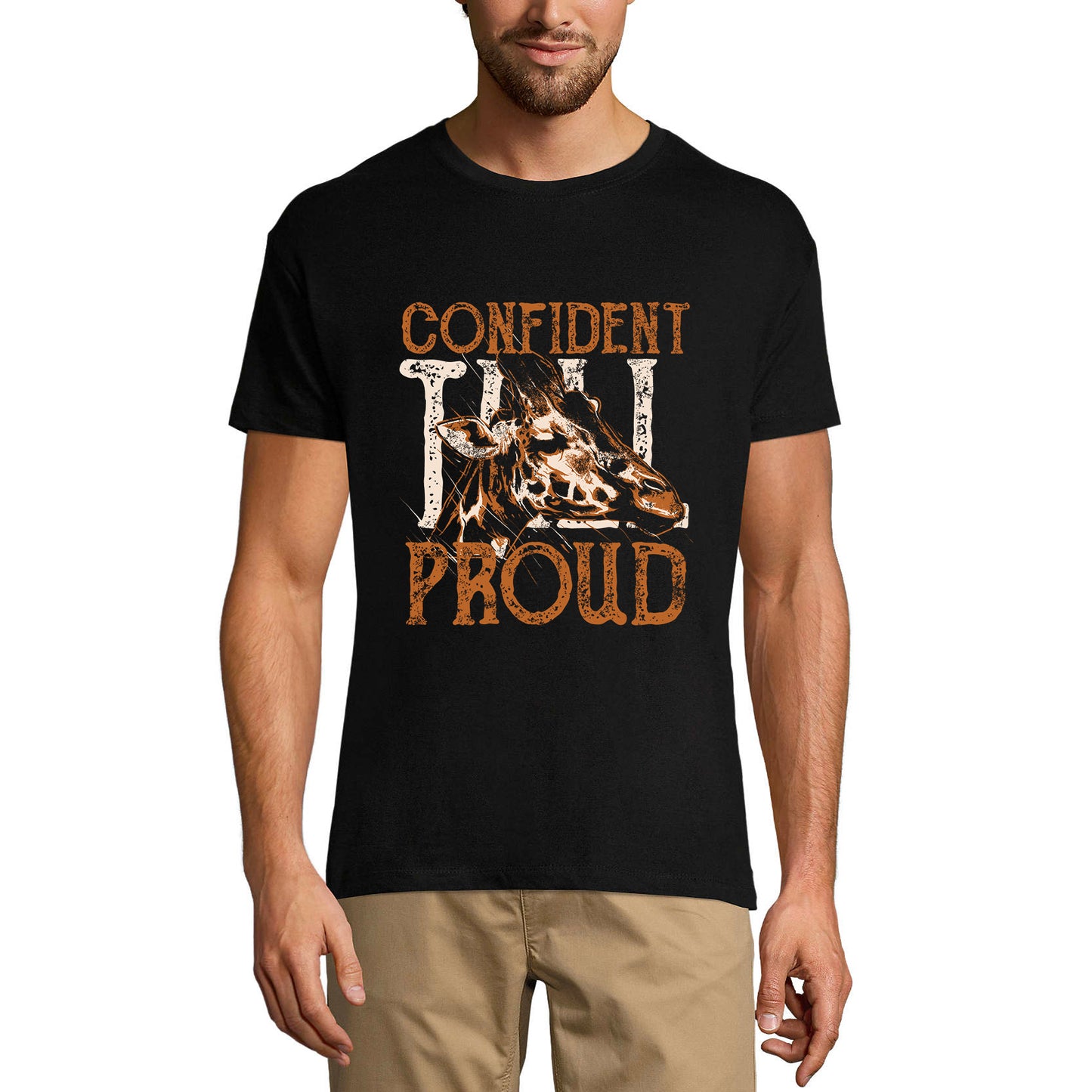 ULTRABASIC T-shirt graphique pour homme Confident Proud – Grande chemise girafe pour homme