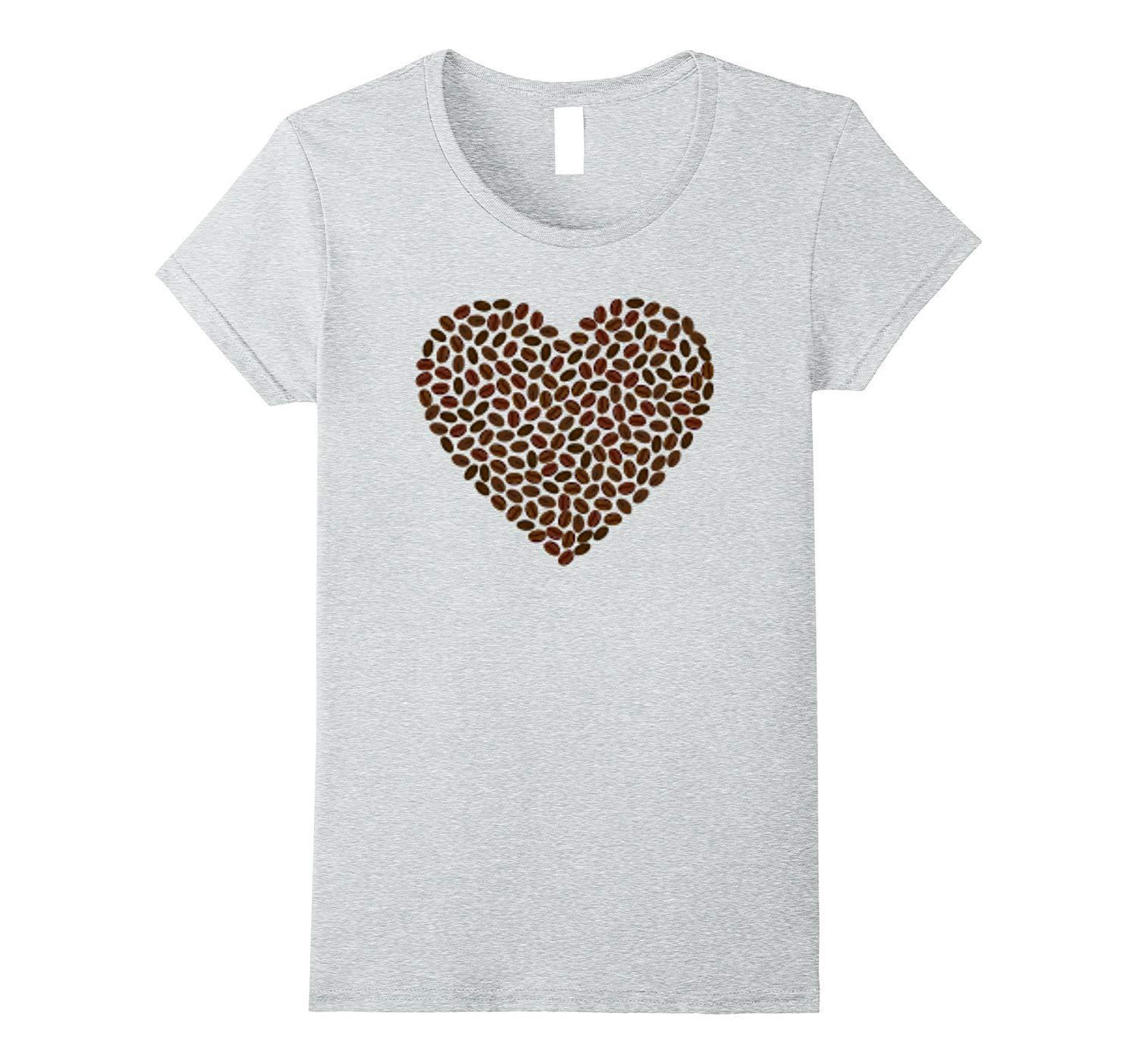 Graphic Women's Coffee Lover T-shirt with coffee bean heart Wowen