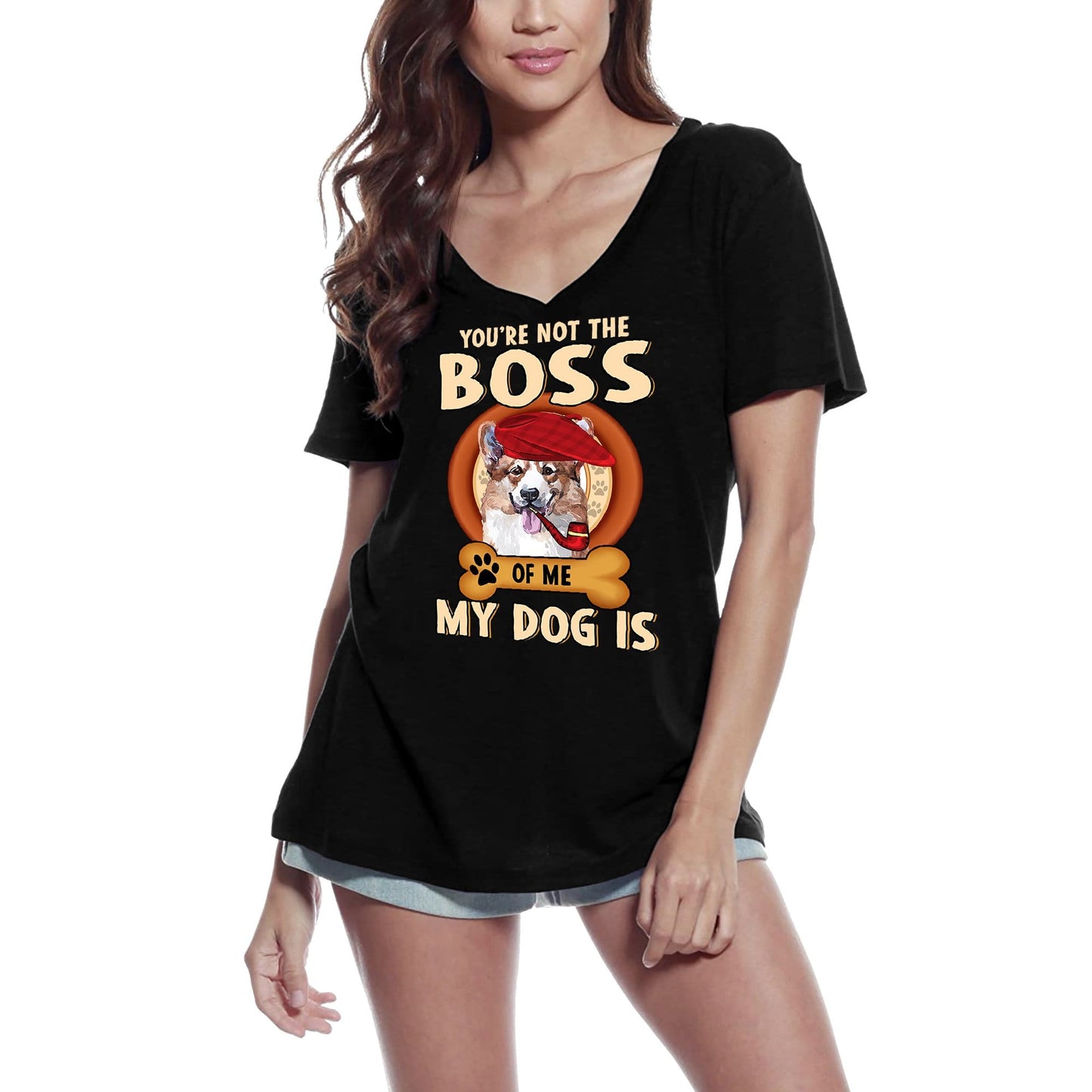 ULTRABASIC Women's T-Shirt Corgi Cute Dog Lover - Short Sleeve Tee Shirt Quote Tops