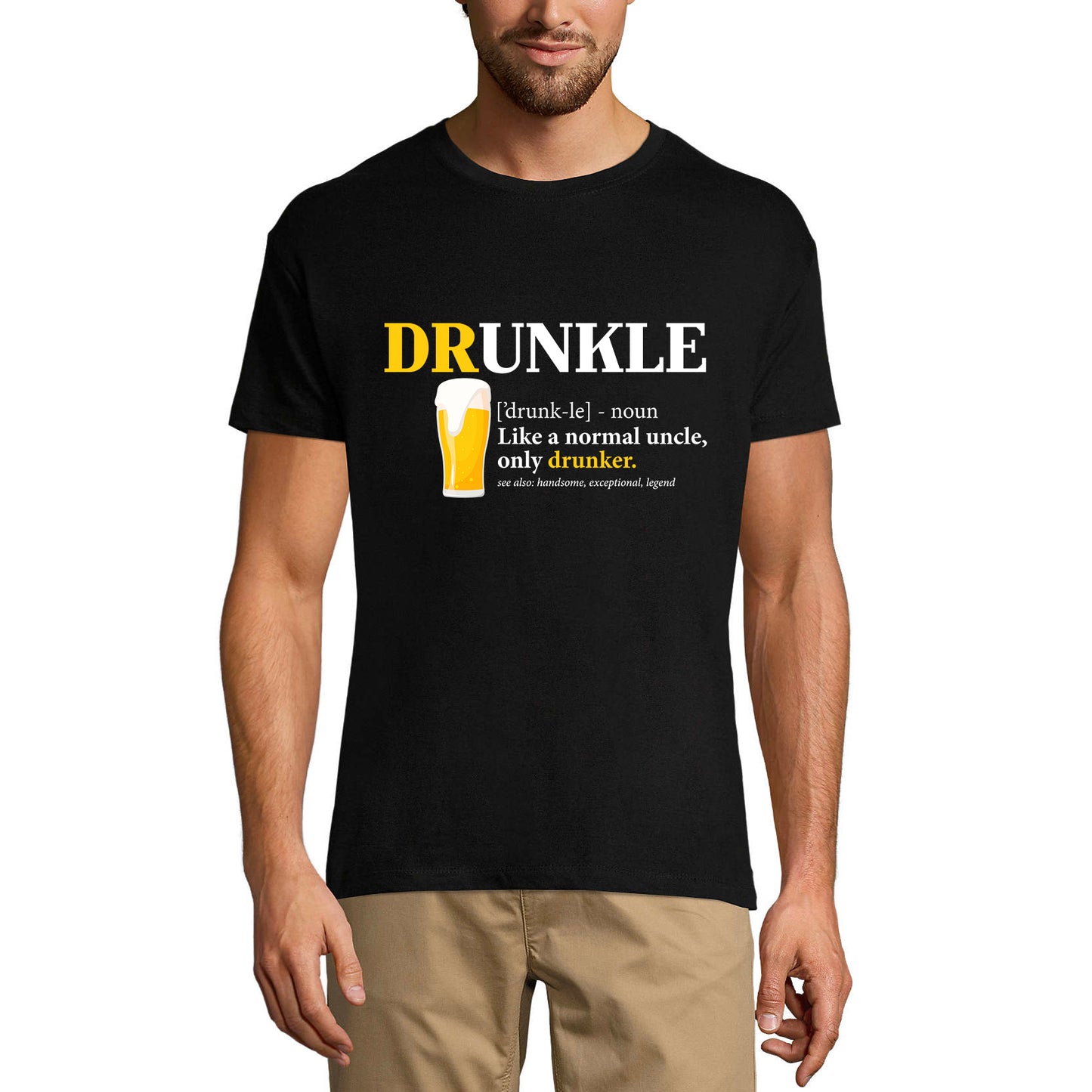 ULTRABASIC Herren T-Shirt Definition Drunkle – Like a Normal Onkel, Only Drunker – Bierliebhaber T-Shirt