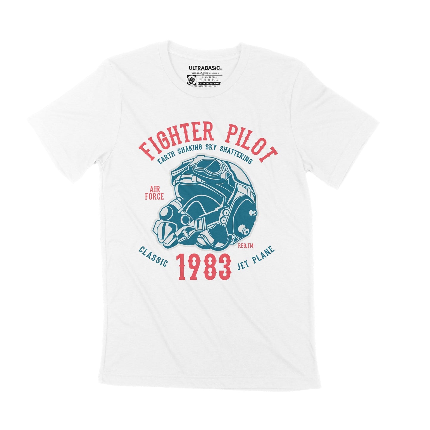 ULTRABASIC Men's T-Shirt Fighter Pilot Since 1983 - Air Force Jet Plane Tee Shirt