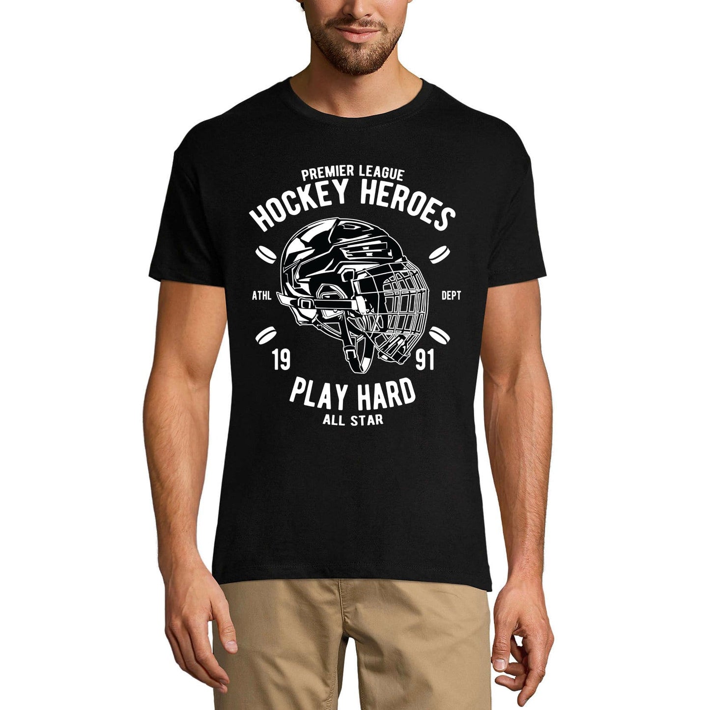 ULTRABASIC Men's T-Shirt Hockey Heroes Since 1991 - Play Hard All Star Tee Shirt