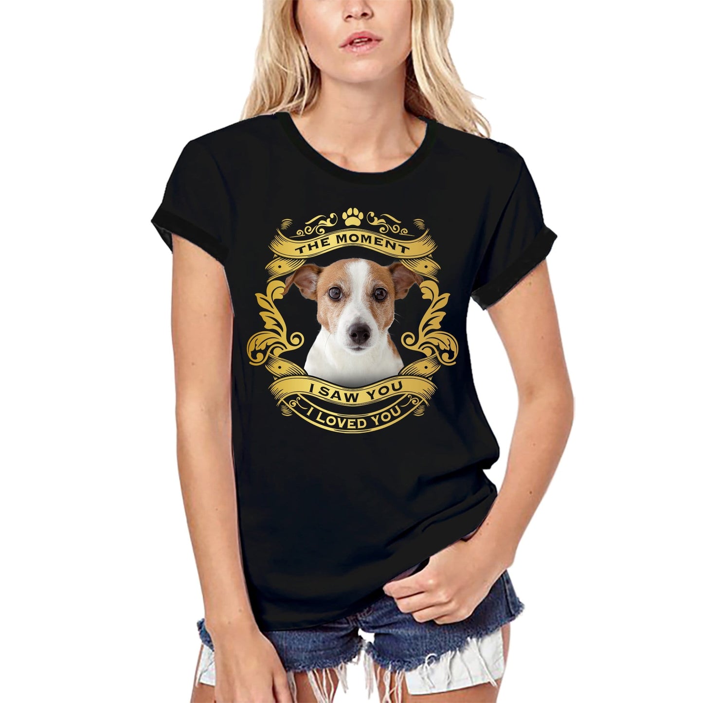 ULTRABASIC Women's Organic T-Shirt Jack Russell Dog - Moment I Saw You I Loved You Puppy Tee Shirt for Ladies