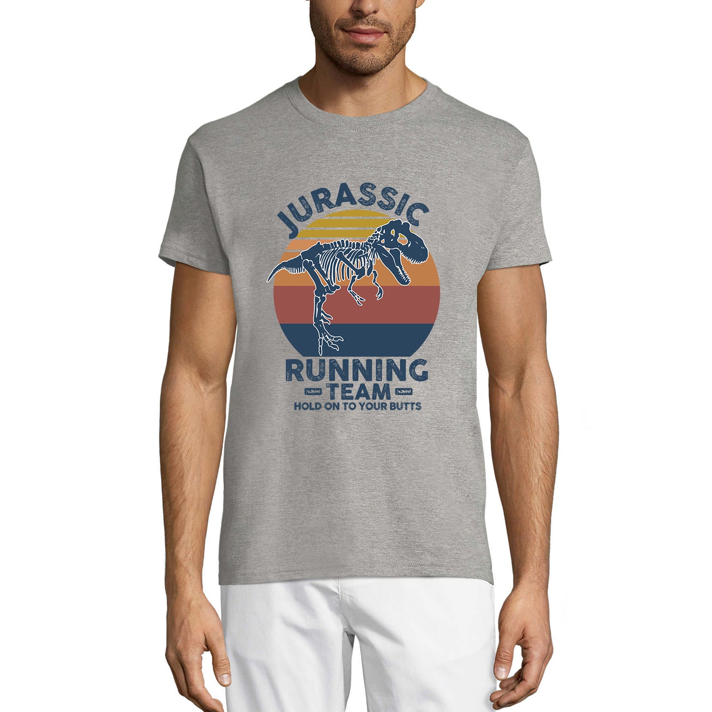 ULTRABASIC Herren-Neuheits-T-Shirt Jurassic Running Team – Lustiges Runner Squad-T-Shirt