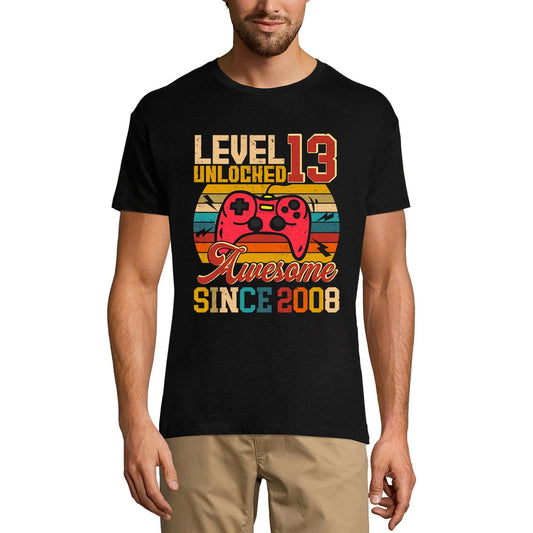 T-shirt de jeu ULTRABASIC pour hommes, niveau 13 débloqué, cadeau de joueur pour le 13e anniversaire