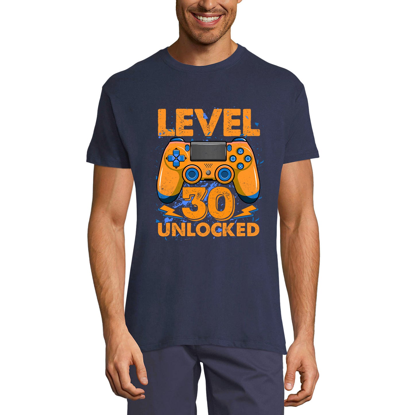 ULTRABASIC Men's Gaming T-Shirt Level 30 Unlocked - Gaming Gamer 30th Birthday Tee Shirt