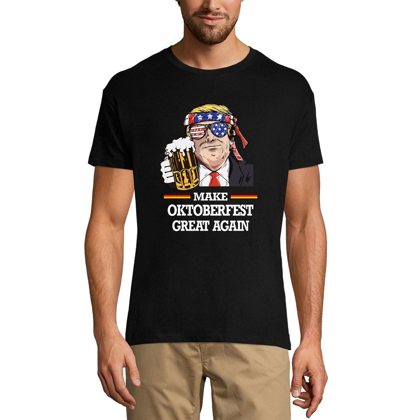 ULTRABASIC Herren T-Shirt Make Oktoberfest Great Again – Lustiges Donald Trump Bierliebhaber T-Shirt