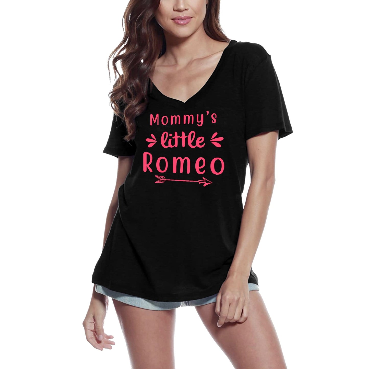 ULTRABASIC Women's T-Shirt Mommy's Little Romeo - Short Sleeve Tee Shirt Gift Tops