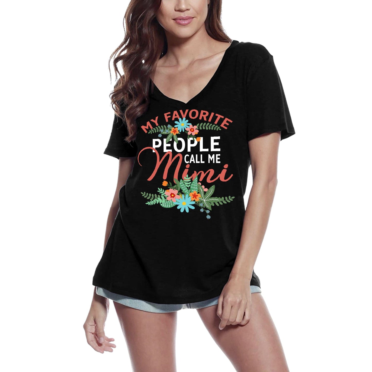 ULTRABASIC Damen-T-Shirt „My Favorite People Call Me Mimi“ – lustiges T-Shirt für Damen