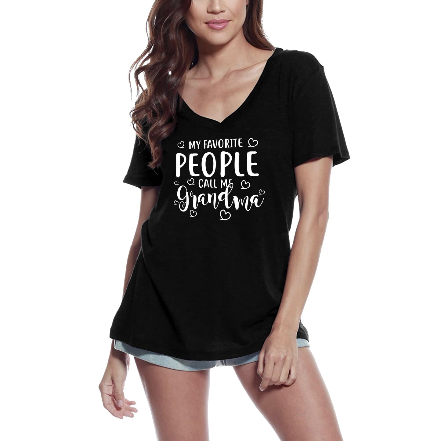 ULTRABASIC Women's T-Shirt My Favorite People Call Me Grandma - Short Sleeve Tee Shirt Tops