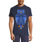 ULTRABASIC Men's Graphic T-Shirt Blue Owl - Vintage Animal Shirt
