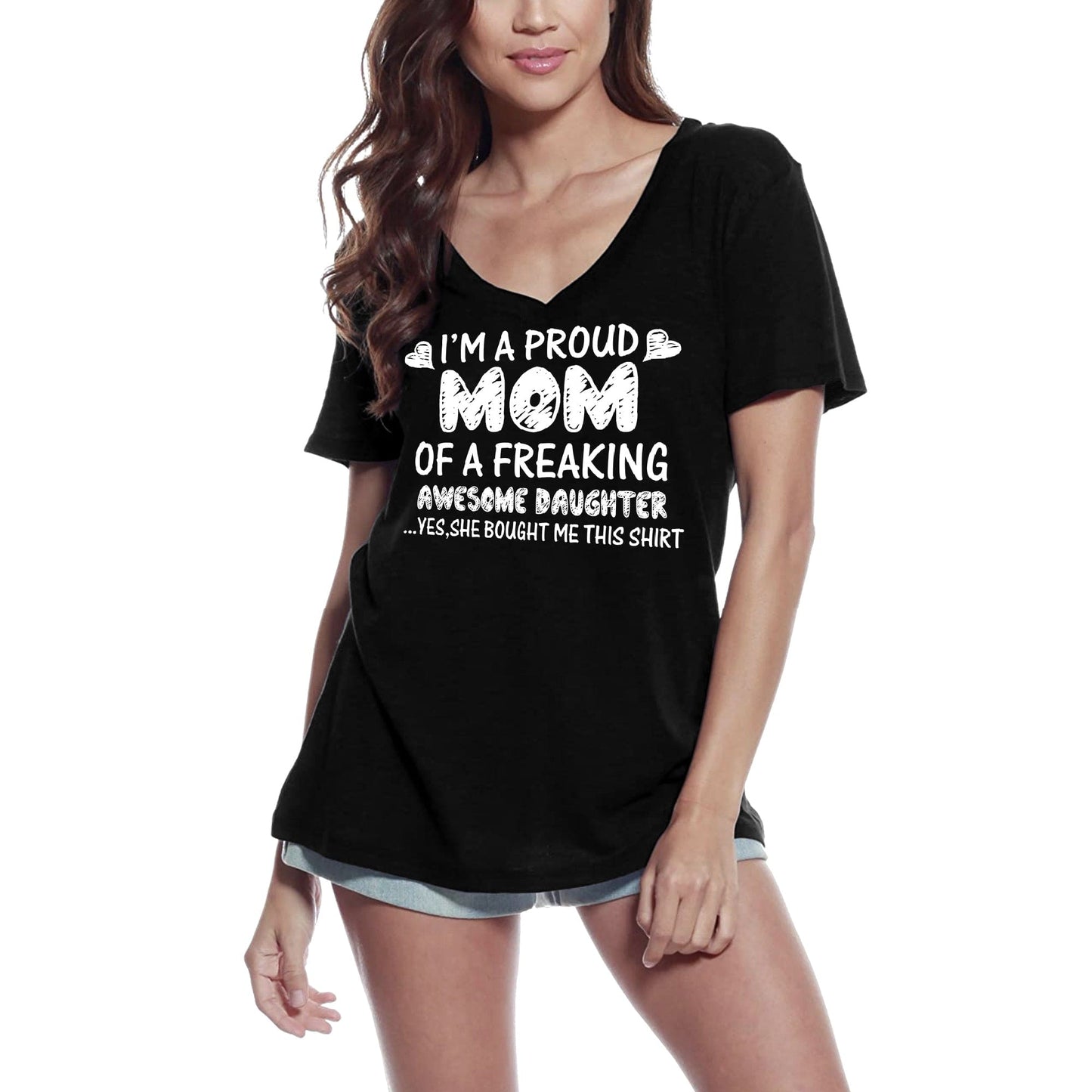 T-shirt ULTRABASIC pour femmes, je suis une maman fière d'une fille géniale - Oui, elle m'a acheté cette chemise - Tee-shirt drôle pour mère