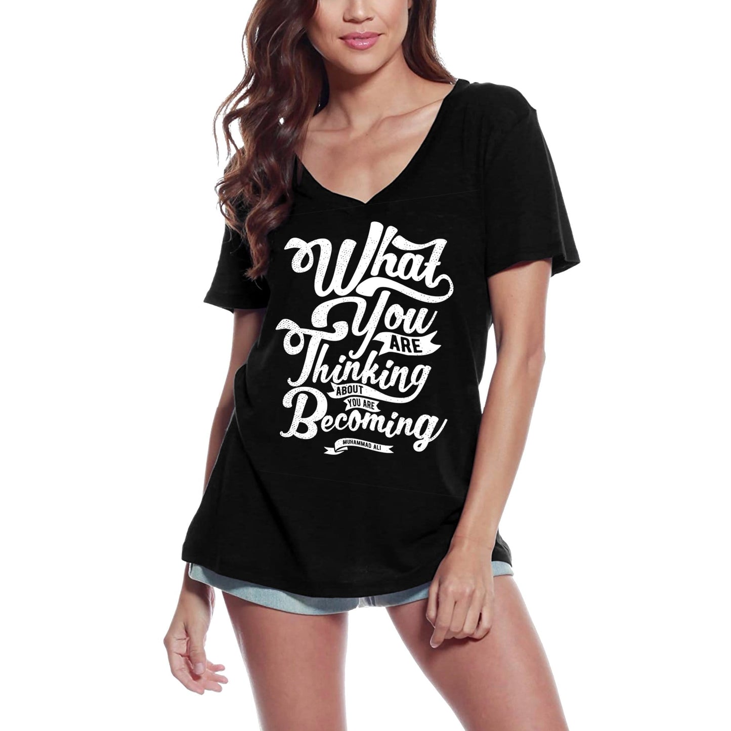 T-shirt ULTRABASIC pour femmes Ce que vous pensez - Tee-shirt avec slogan d'auto-motivation