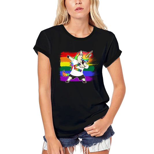 T-Shirt Bio Femme ULTRABASIC Licorne LGBT Pride - Tee Shirt Lesbienne