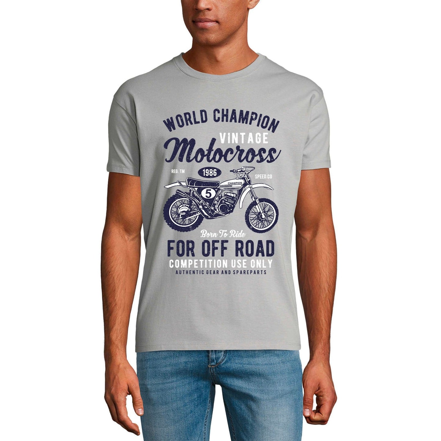 ULTRABASIC Herren T-Shirt World Champion Vintage Motocross – Born to Ride 1986 T-Shirt