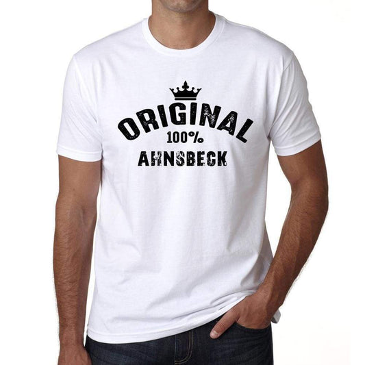 Ahnsbeck 100% German City White Mens Short Sleeve Round Neck T-Shirt 00001 - Casual