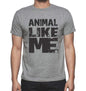 Animal Like Me Grey Mens Short Sleeve Round Neck T-Shirt 00066 - Grey / S - Casual