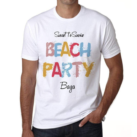 Baga Beach Party White Mens Short Sleeve Round Neck T-Shirt 00279 - White / S - Casual