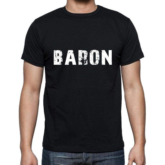 Baron Mens Short Sleeve Round Neck T-Shirt 5 Letters Black Word 00006 - Casual