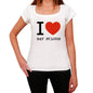 Bay St.louis I Love Citys White Womens Short Sleeve Round Neck T-Shirt 00012 - White / Xs - Casual