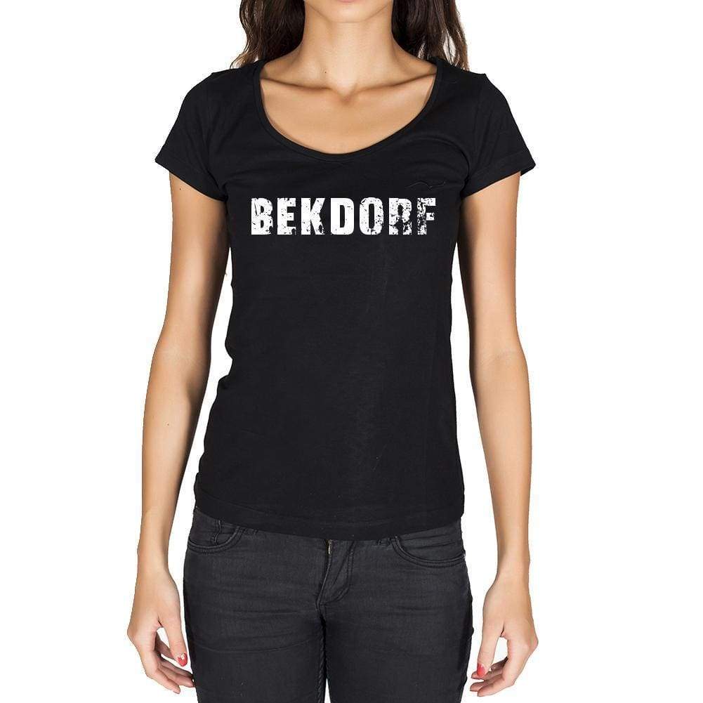 Bekdorf German Cities Black Womens Short Sleeve Round Neck T-Shirt 00002 - Casual