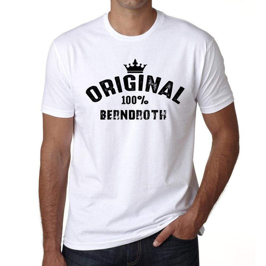 Berndroth 100% German City White Mens Short Sleeve Round Neck T-Shirt 00001 - Casual